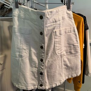 Boden White A-Line Cargo Mini Skirt